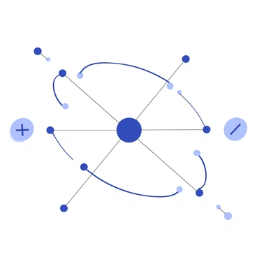 An electric dipole is represented with two opposite charges, one positive and one negative, positioned close together. The positive charge is indicated on the left side, and the negative charge is on the right. Surrounding the dipole, there are several electric field lines radiating outward from the positive charge and curving towards the negative charge. These lines are denser near the charges, indicating a stronger electric field in that region. The lines extend in a symmetrical pattern, encompassing the area between the two charges and extending outward, demonstrating the direction of the electric field. The overall configuration is balanced and clearly illustrates the interaction between the two opposite charges.