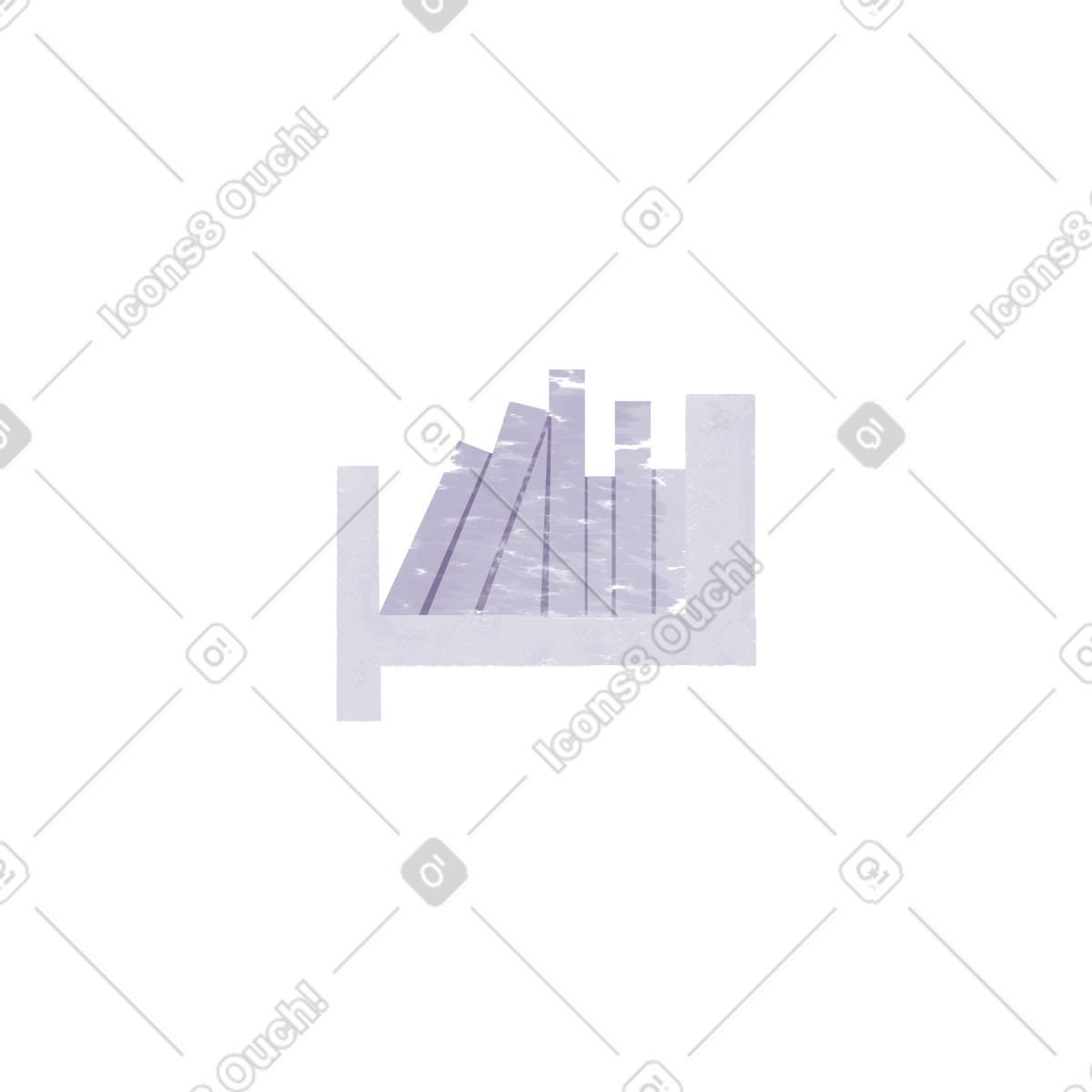Shelf with books illustration in Family style download in PNG, SVG