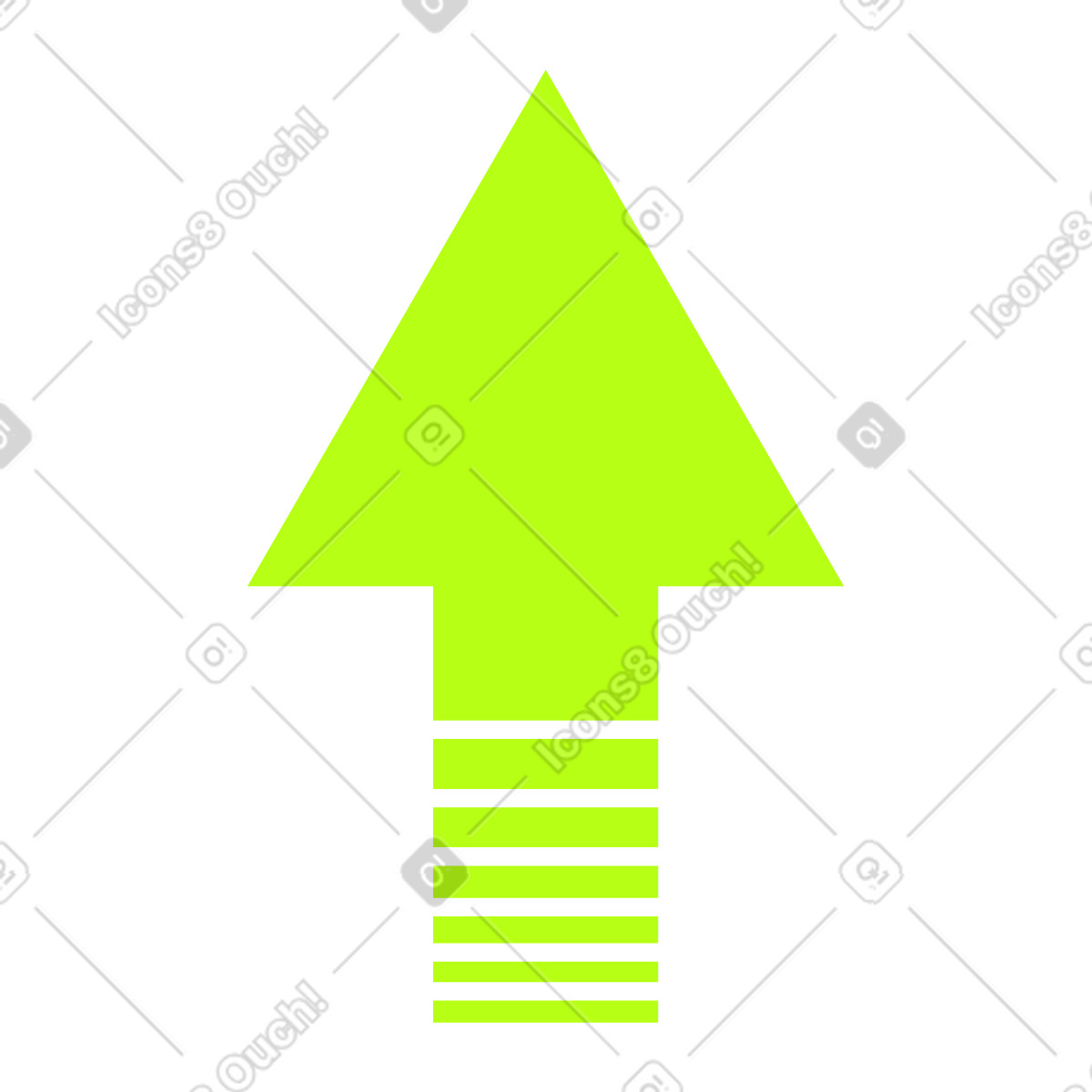 Green arrow illustration in Jumble style download in PNG, SVG