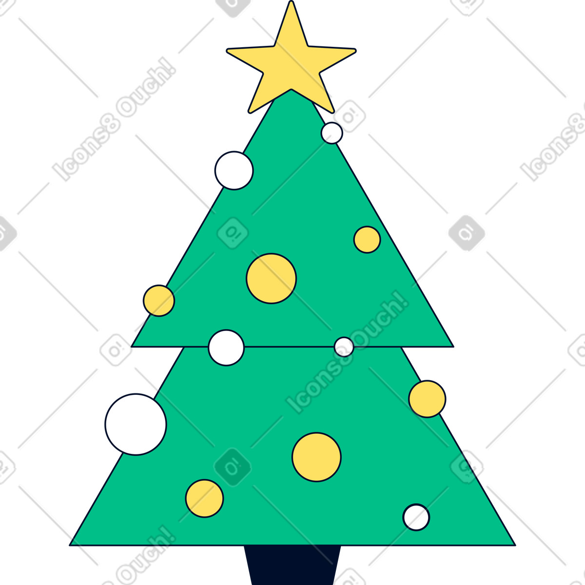 Ilustración Árbol de navidad en estilo Teal a descargar en PNG y SVG