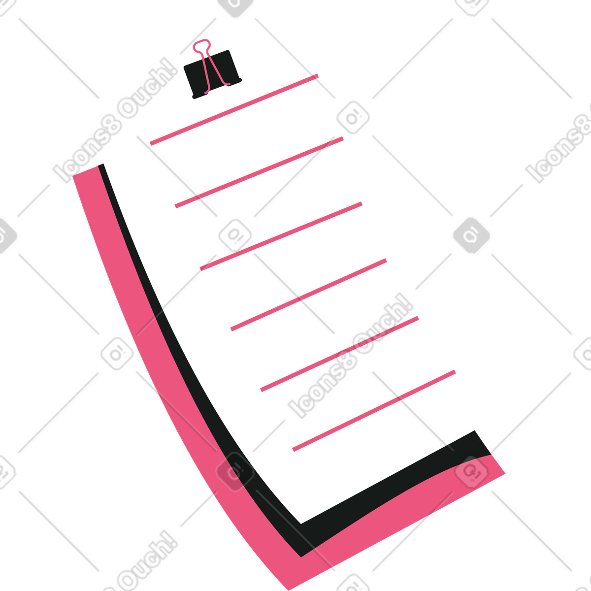 下载 Lounge 风格的 带夹子的飞行文件 插画，支持 PNG、SVG 格式