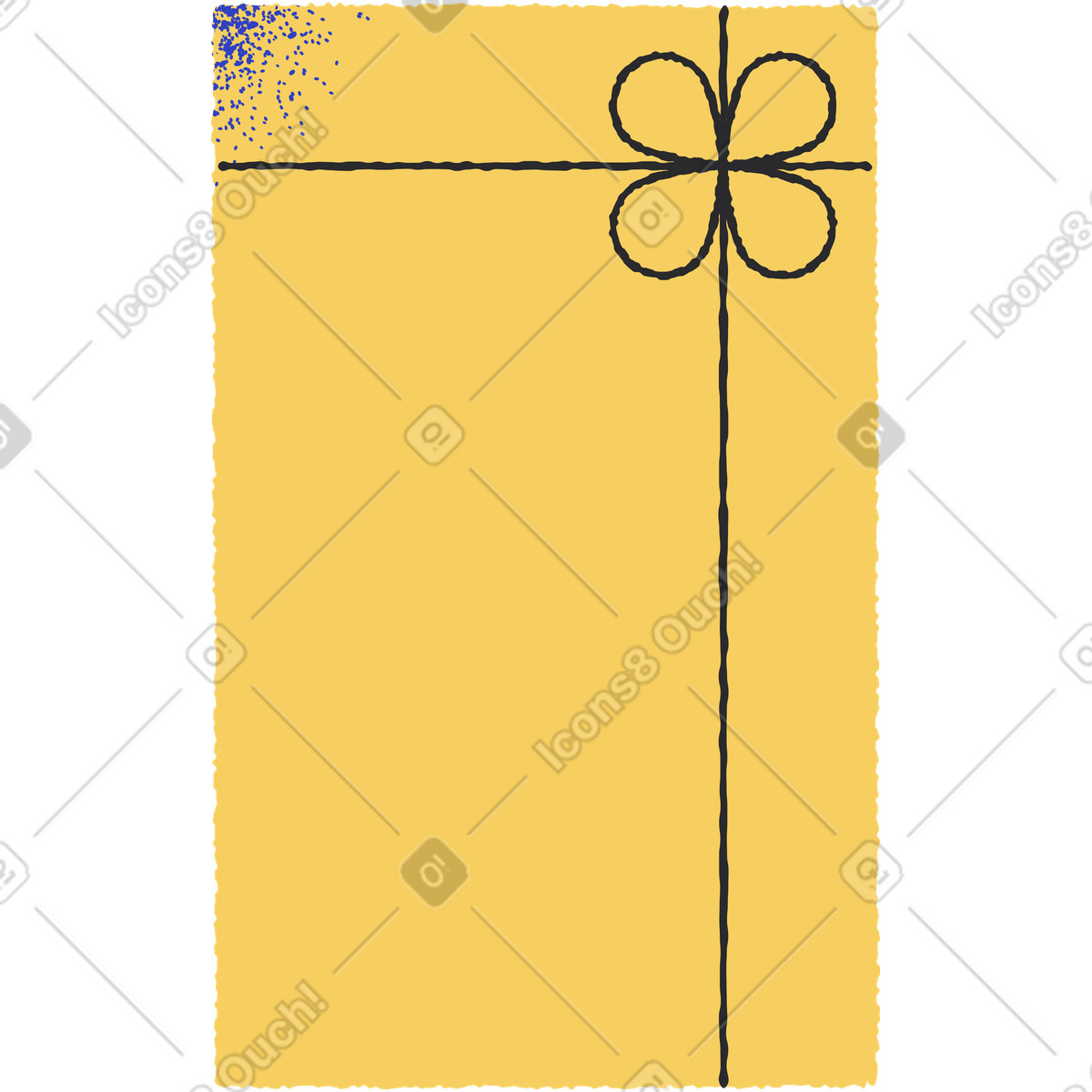 Regalo giallo illustrazione in stile Pablo scarica in PNG, SVG