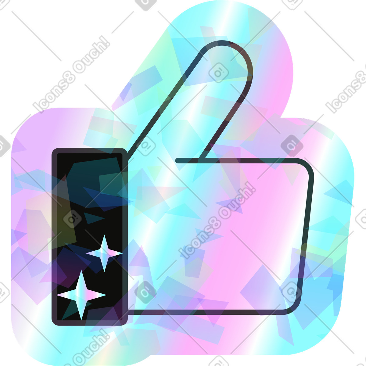 Иллюстрация Лайк в стиле Holostickers — скачать в форматах PNG, SVG