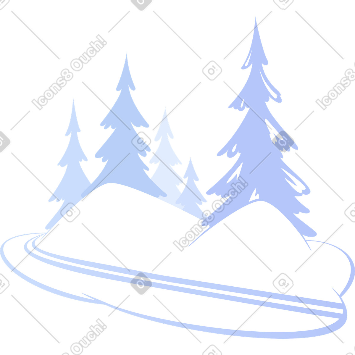 Skispur hintergrund-Illustration im Lagom-Stil als Download in PNG, SVG