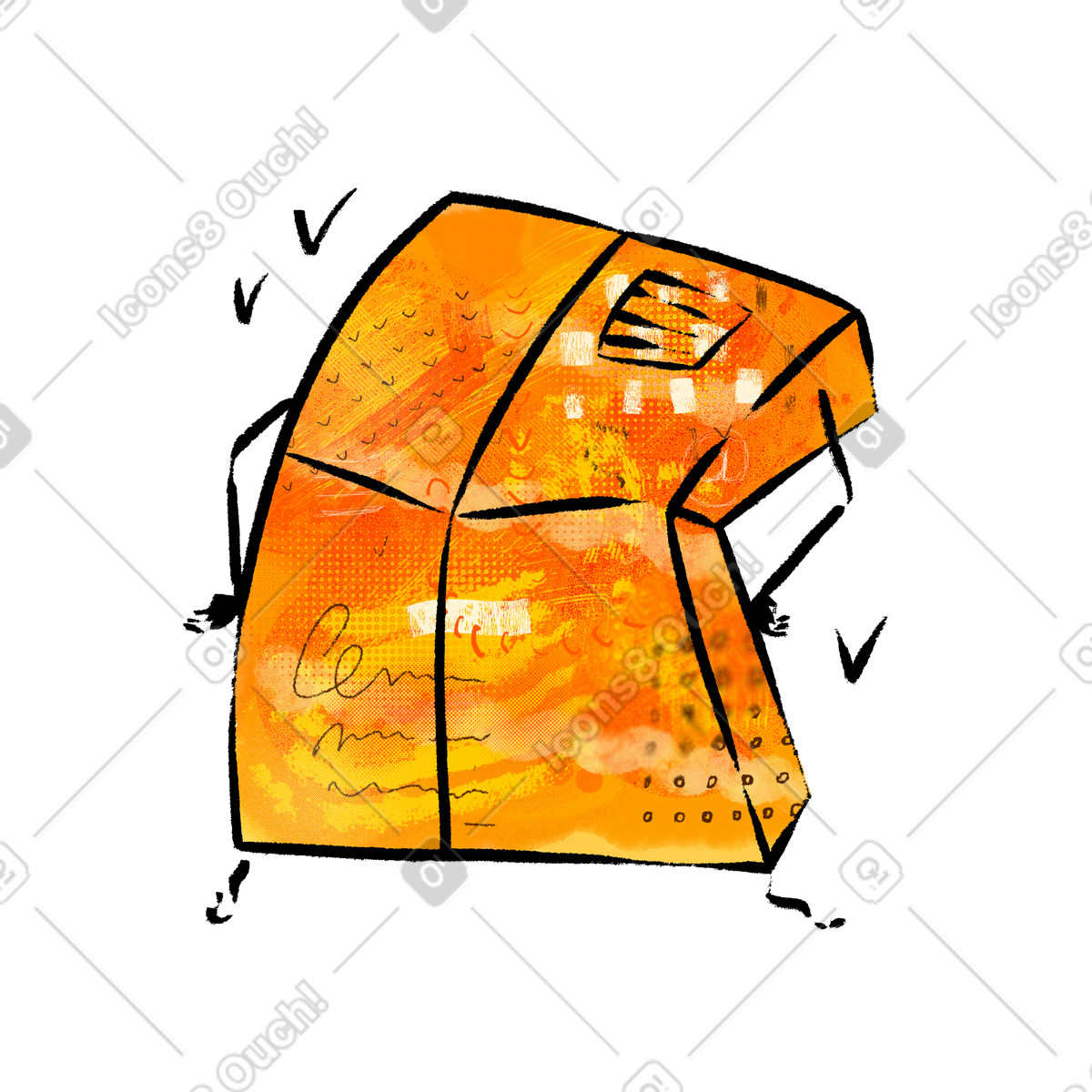 Pünktlich geliefert-Illustration im Doobry-Stil als Download in PNG, SVG