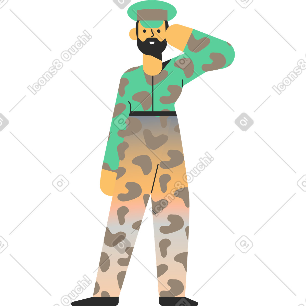 Marginalia スタイルの 軍の のイラストをPNG、SVG形式でダウンロード