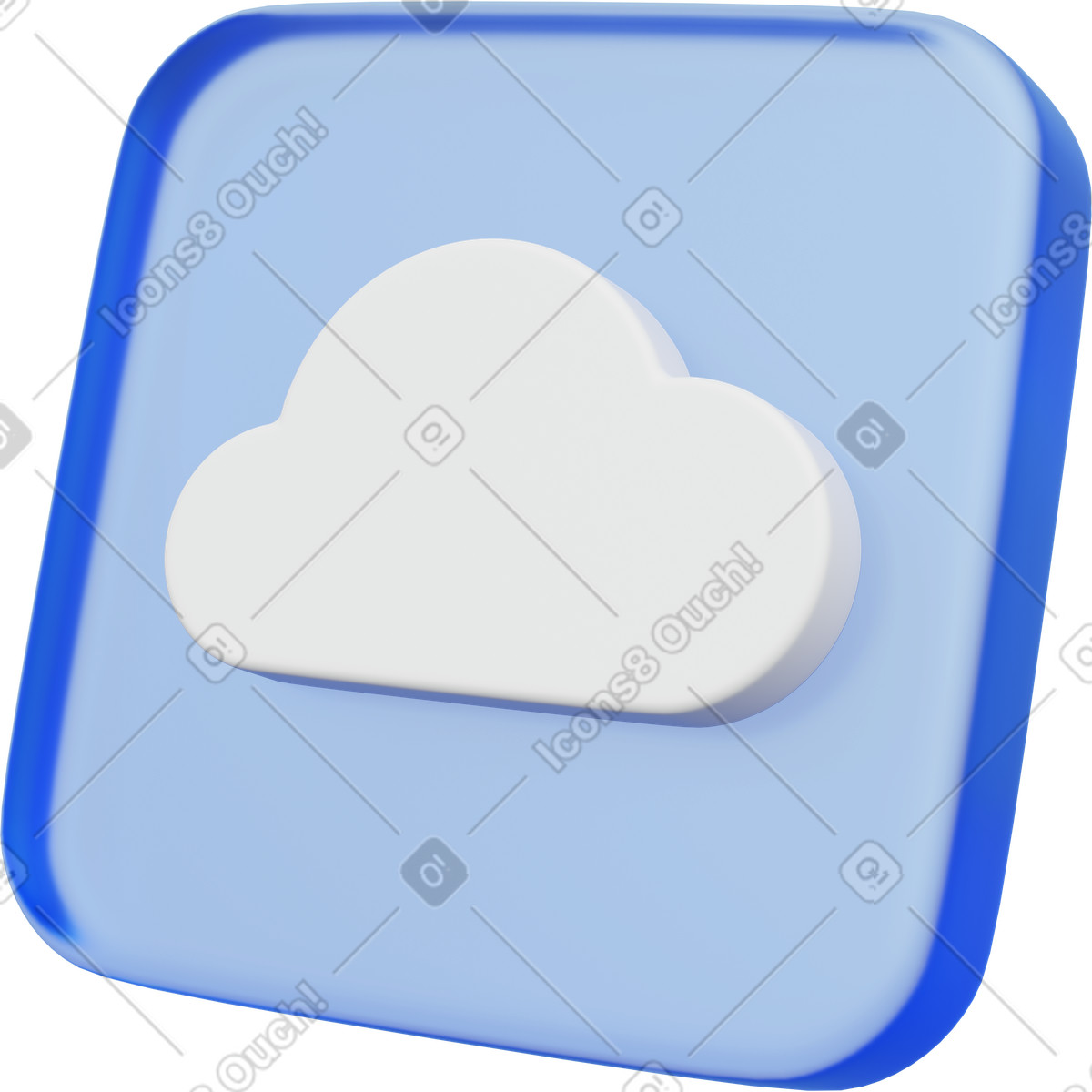 Иллюстрация Cloud storage app icon for online backup and file synchronization в стиле 3D Playful — скачать в форматах PNG, SVG
