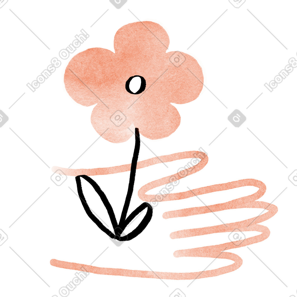 Illustration animée Simple fleur à la main, soutien et encouragement en matière de santé mentale, concept bien-être soins émotionnels dans le style Hand-drawn animation télécharger aux formats GIF, Lottie (JSON), AE