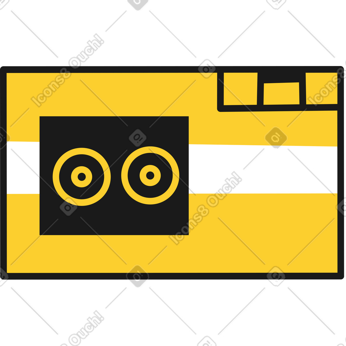 Taperecorder illustration in Taxi style download in PNG, SVG