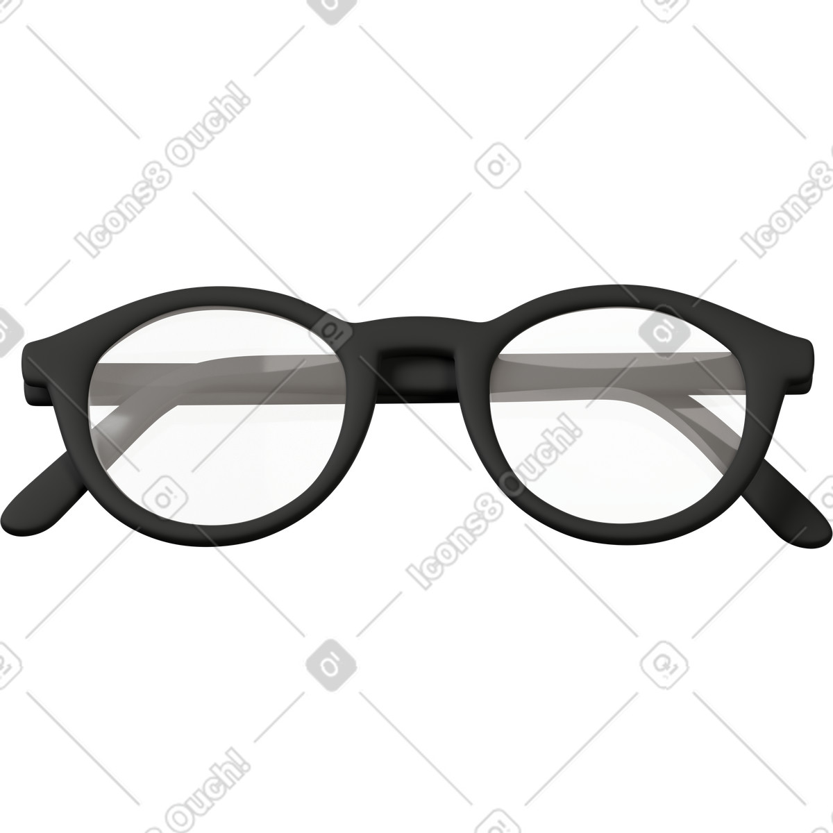 3D Casual life スタイルの Black eyeglasses のイラストをPNG、SVG形式でダウンロード