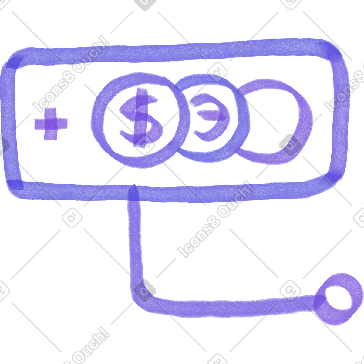 Callout with financial signs illustration in Marker style download in PNG, SVG
