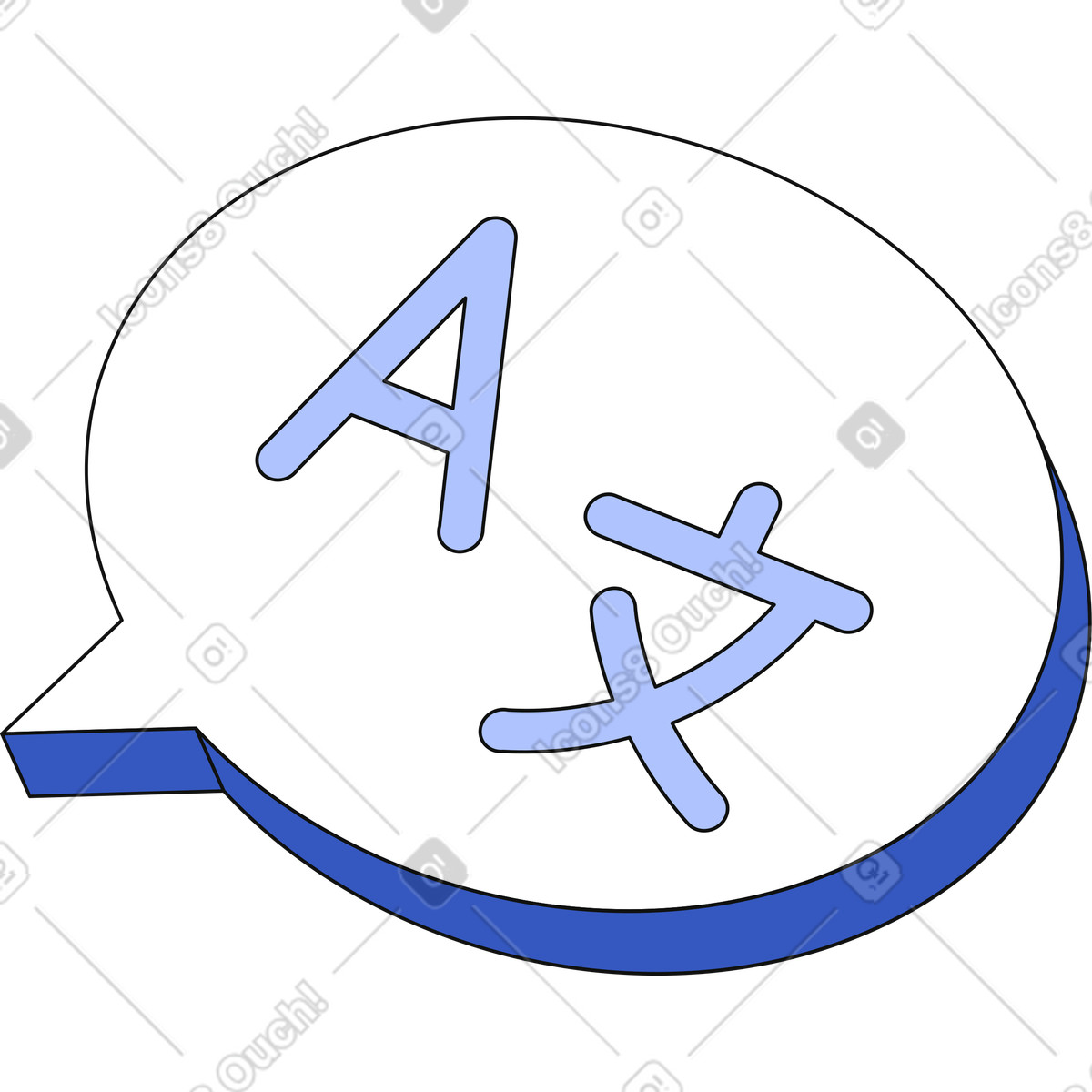 下载 Techny 风格的 Speech bubble with a letter and hieroglyph 插画，支持 PNG、SVG 格式