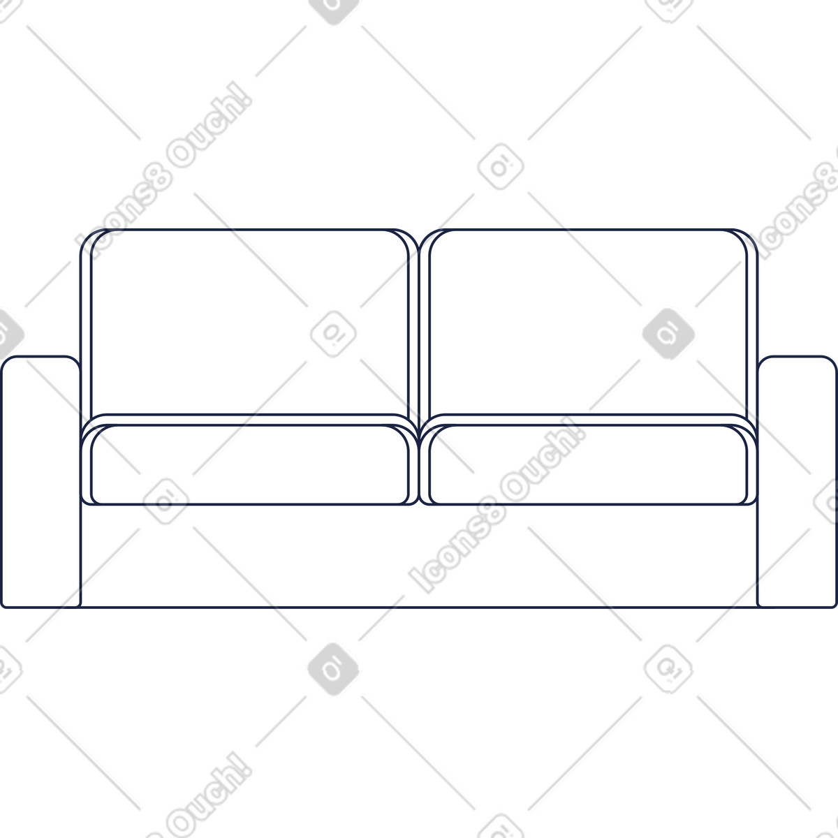 Ilustración Línea de sofás en estilo Urban Line a descargar en PNG y SVG