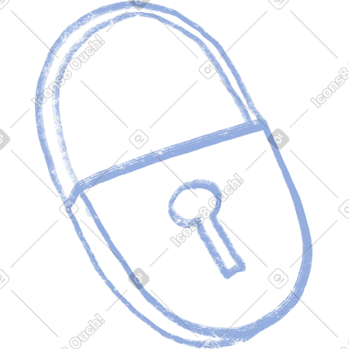 Blue brushstroke closed lock illustration in Company style download in PNG, SVG