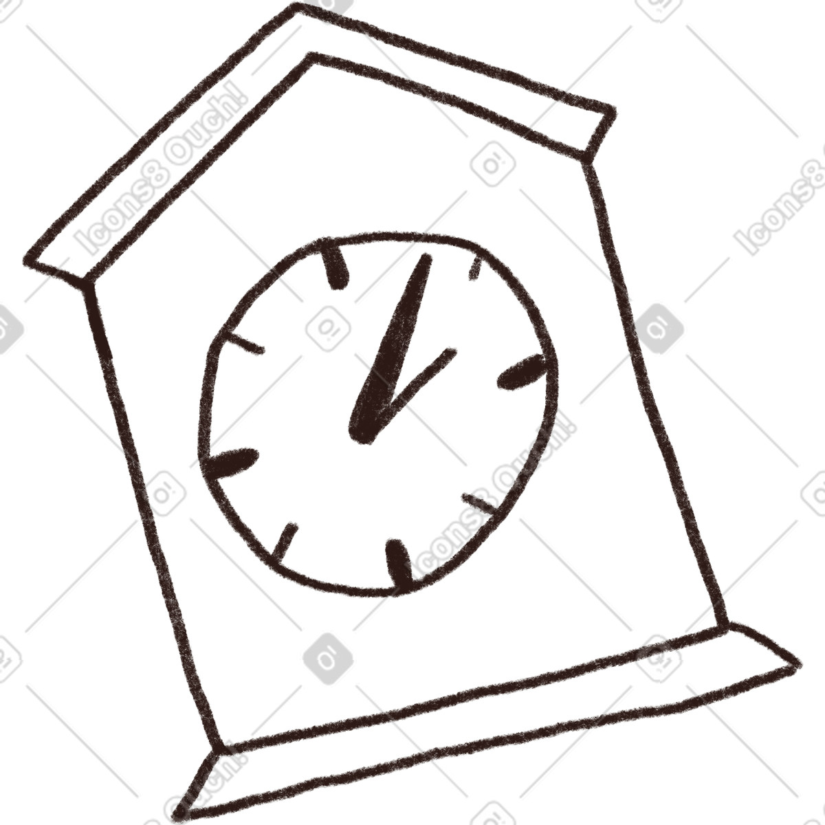 下载 Blobby 风格的 Wooden clock 插画，支持 PNG、SVG 格式