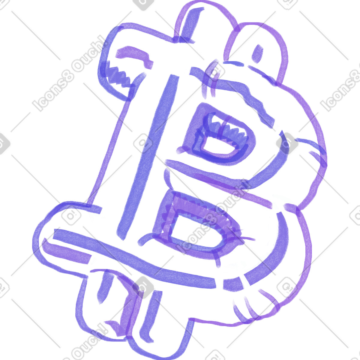 Marker スタイルの Bitcoin balloon のイラストをPNG、SVG形式でダウンロード