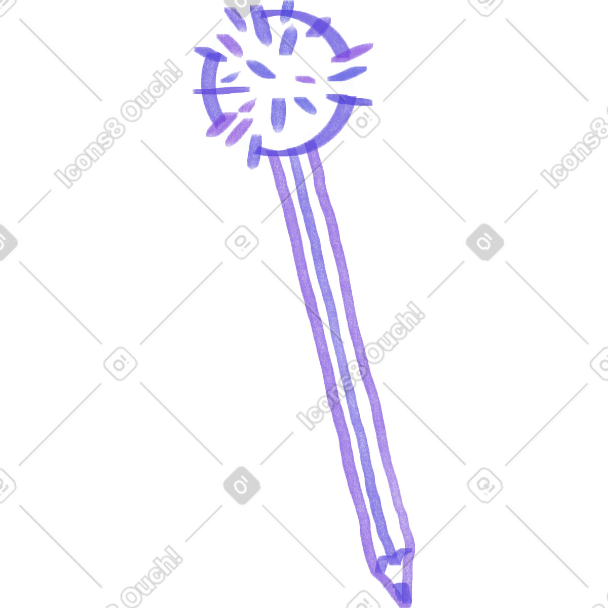Ilustração de Pencil with fluffy ball em no estilo Marker para baixar em PNG, SVG