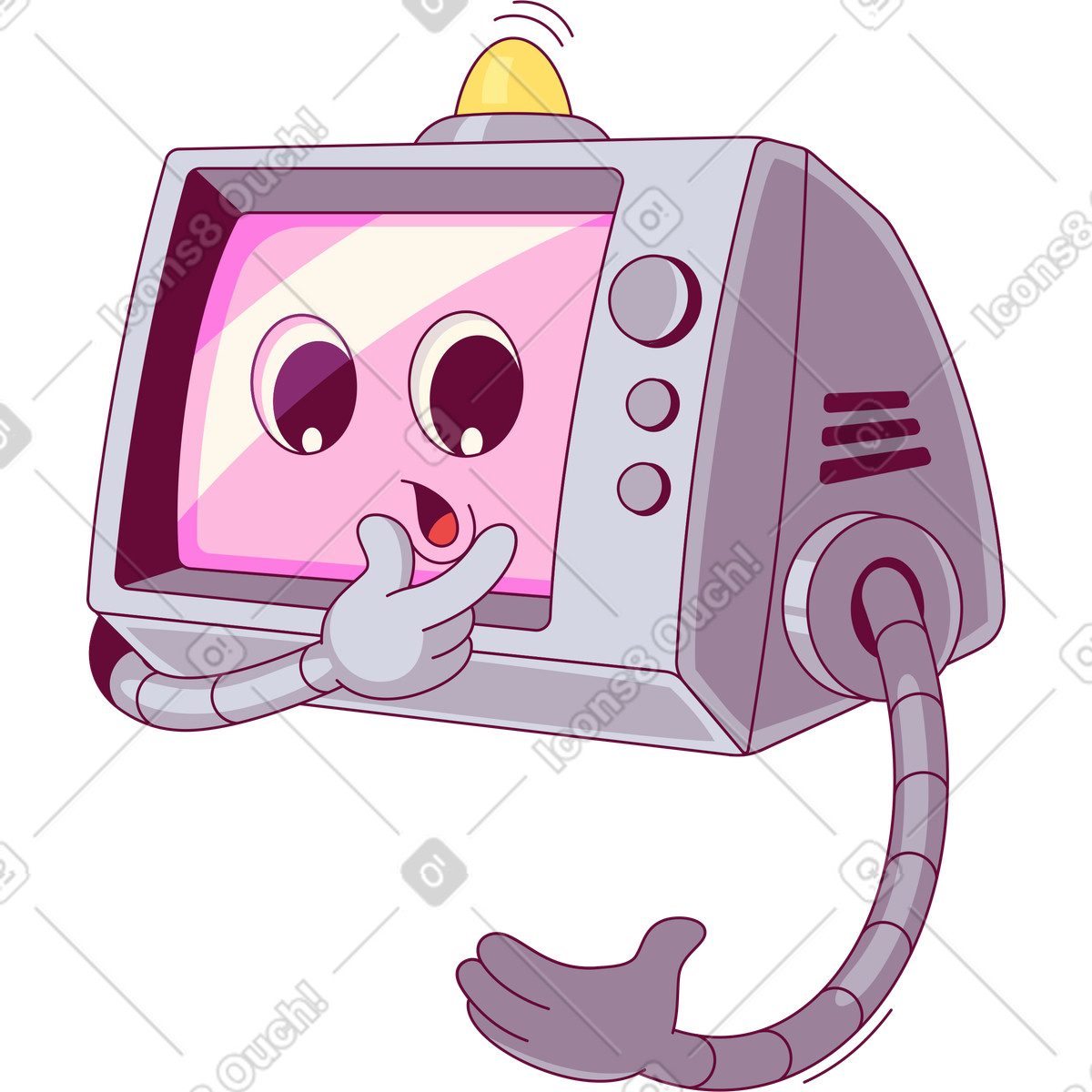 Surprised monitor-Illustration im Handy-Stil als Download in PNG, SVG