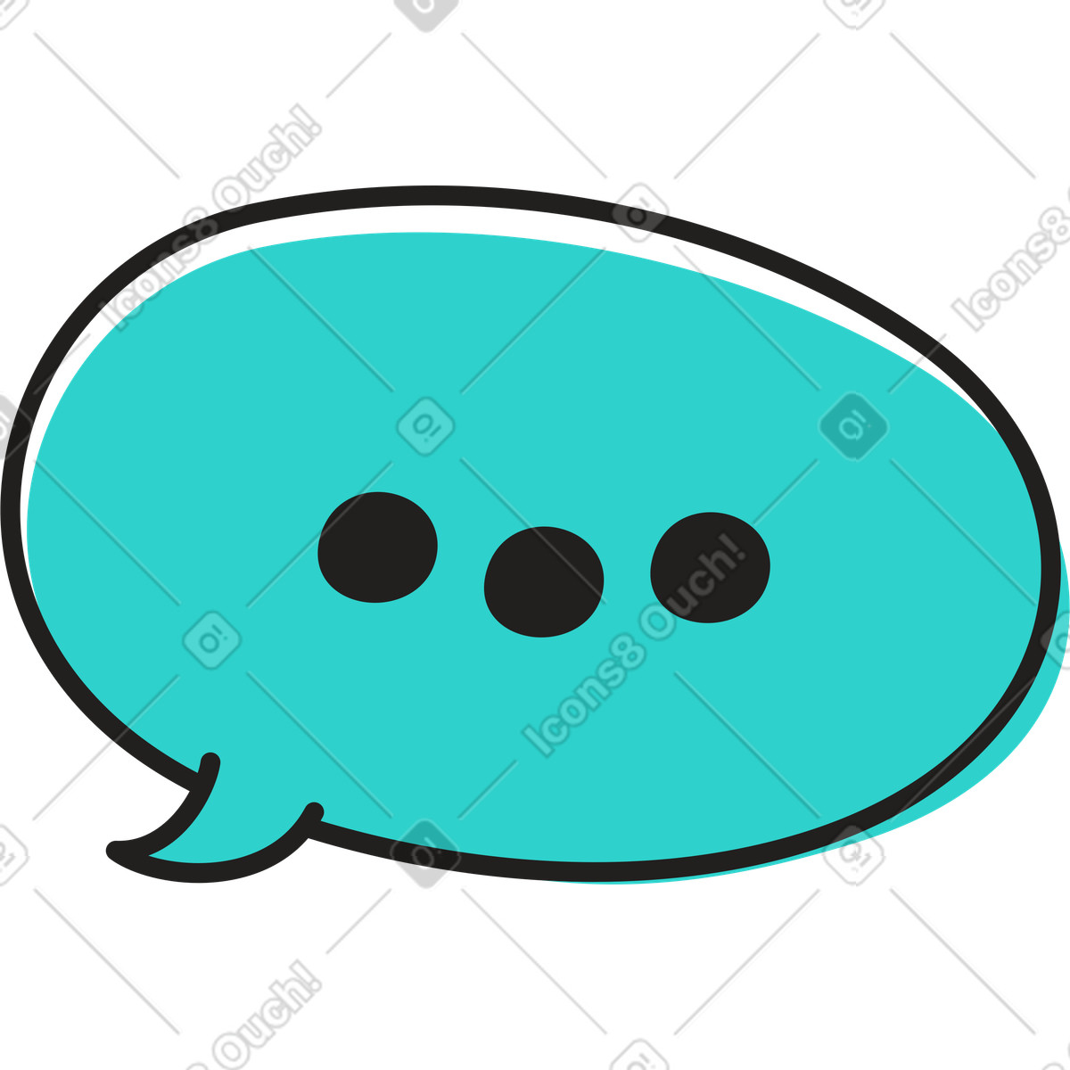 Illustration Bulle avec trois points dans le style Little à télécharger aux formats PNG, SVG