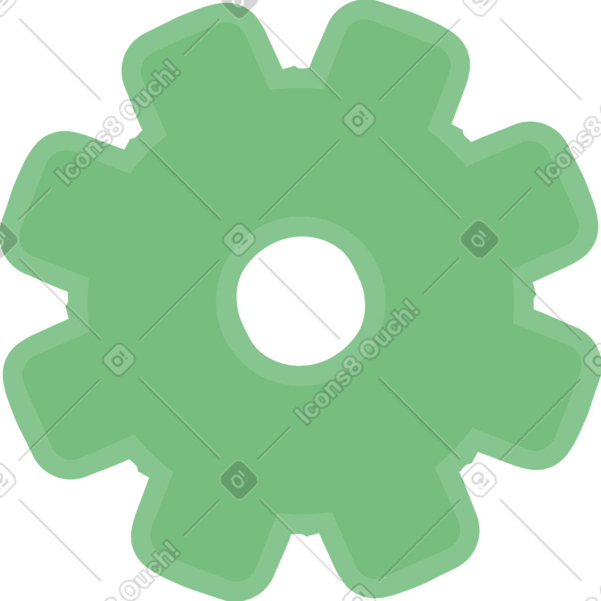 Ilustração de Engrenagem em no estilo Stripy para baixar em PNG, SVG