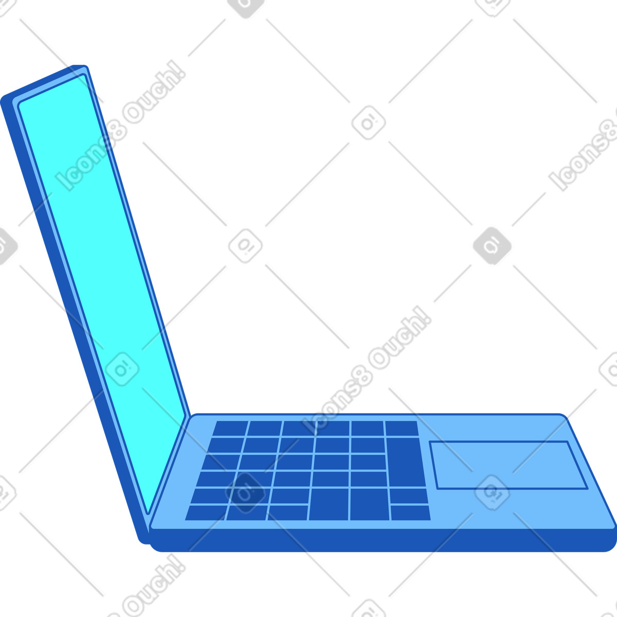Ilustración Portatil abierto en estilo Storyline a descargar en PNG y SVG