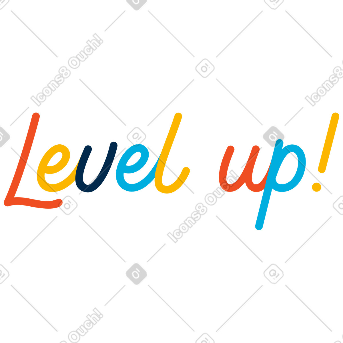 Ilustração de Lettering level up! em no estilo Flame para baixar em PNG, SVG