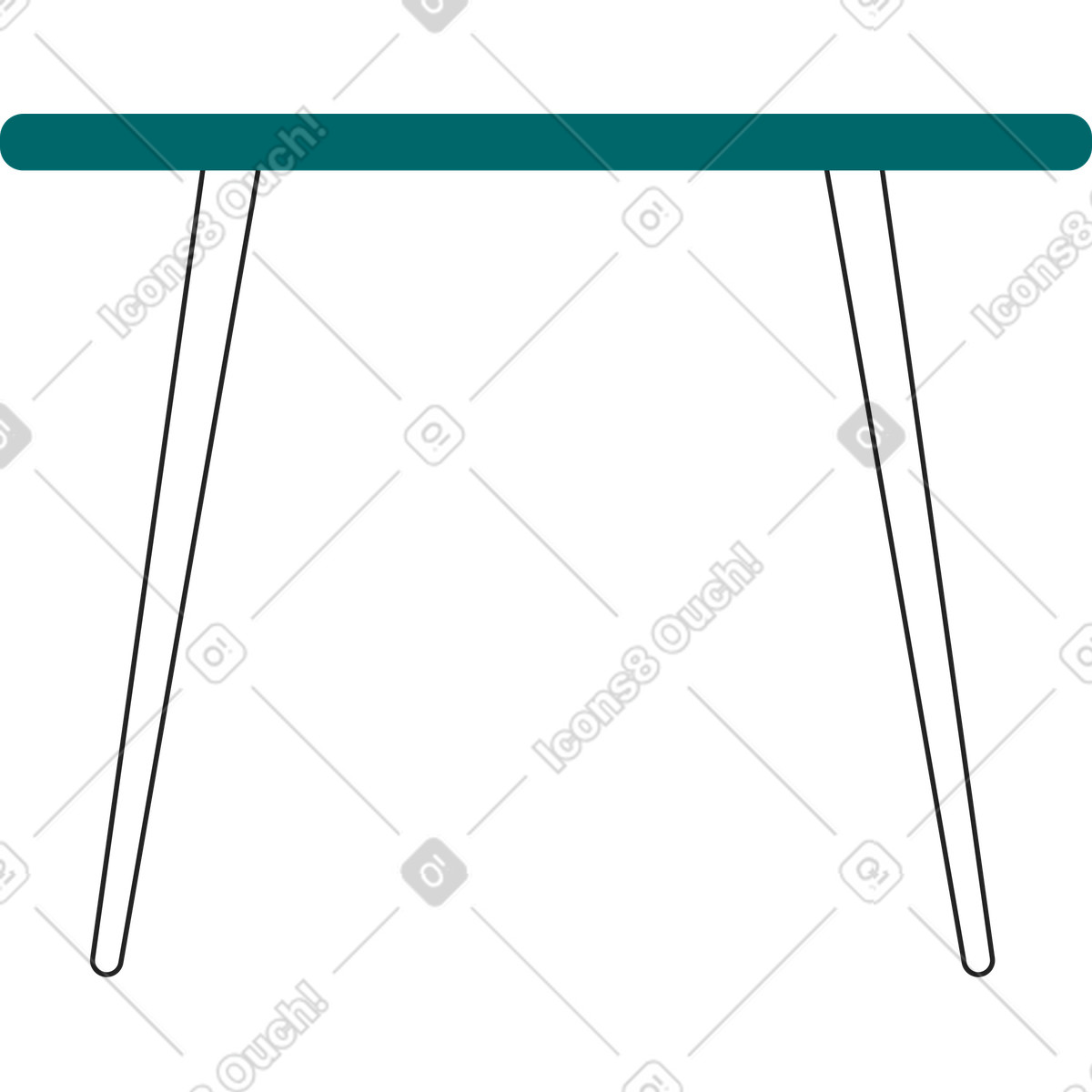 Illustration Table à deux pieds dans le style Sammy Line télécharger aux formats PNG, SVG