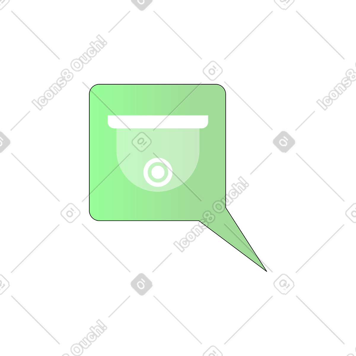 Pop スタイルの ビデオカメラアイコン付きの吹き出し のイラストをPNG、SVG形式でダウンロード