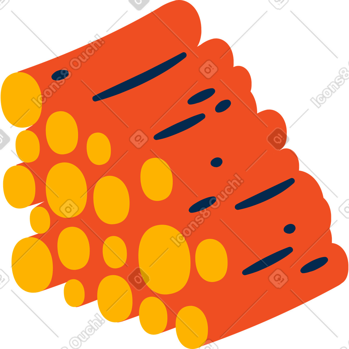 Log-pile illustration in Flame style download in PNG, SVG