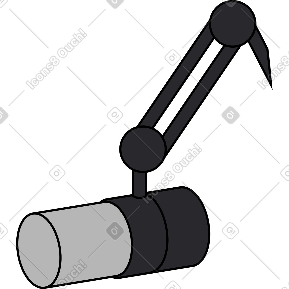 Ilustração de Microfone podcast em no estilo Kindy para baixar em PNG, SVG