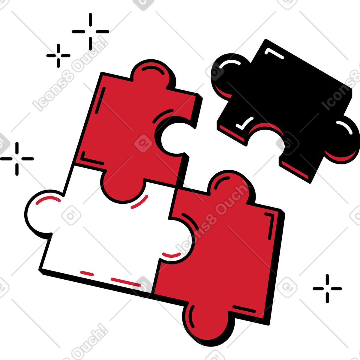 下载 Ruby 风格的 Puzzle 插画，支持 PNG、SVG 格式