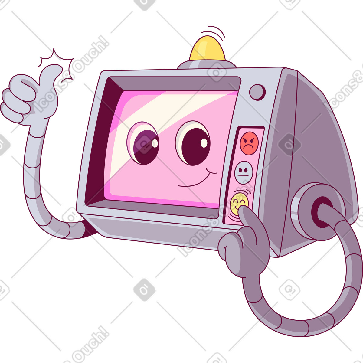 Joyful monitor-Illustration im Handy-Stil als Download in PNG, SVG