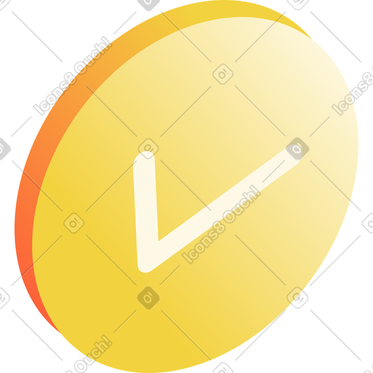 Coin with check mark illustration in Beam style download in PNG, SVG