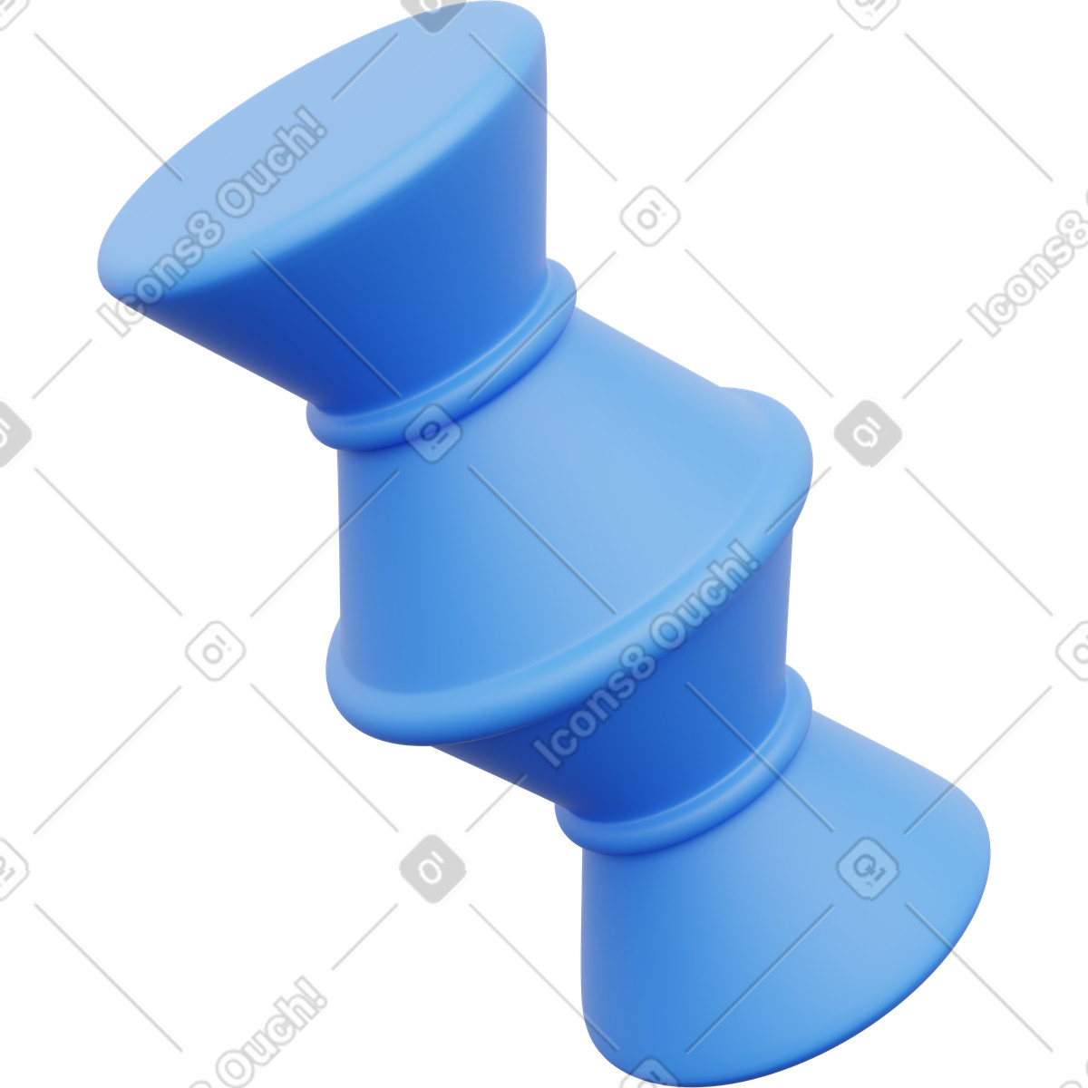 Totem geometrico blu, forma astratta opaca illustrazione in stile 3D Playful scarica in PNG, SVG