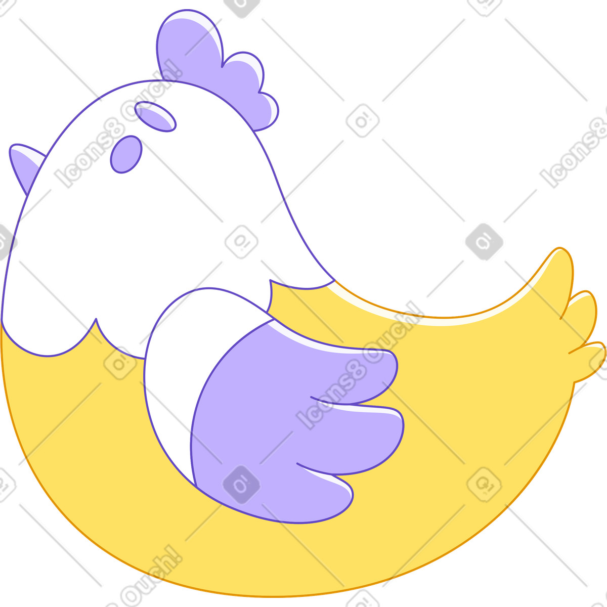 Pollo illustrazione in stile Rainbow scarica in PNG, SVG