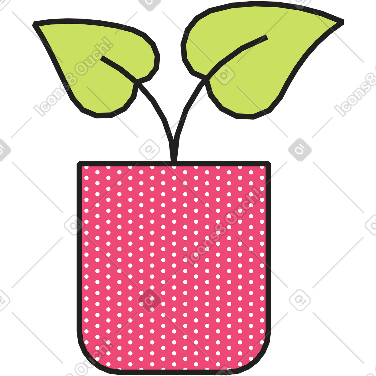 Illustration Fleur dans un pot de fleurs le style Dazzle à télécharger aux formats PNG, SVG