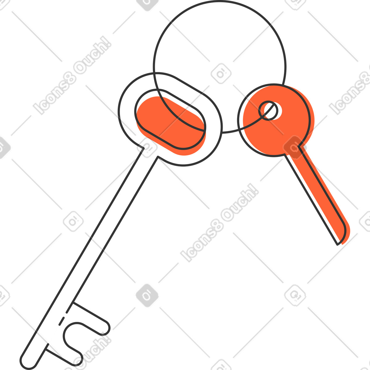 下载 Crayon 风格的 键 插画，支持 PNG、SVG 格式