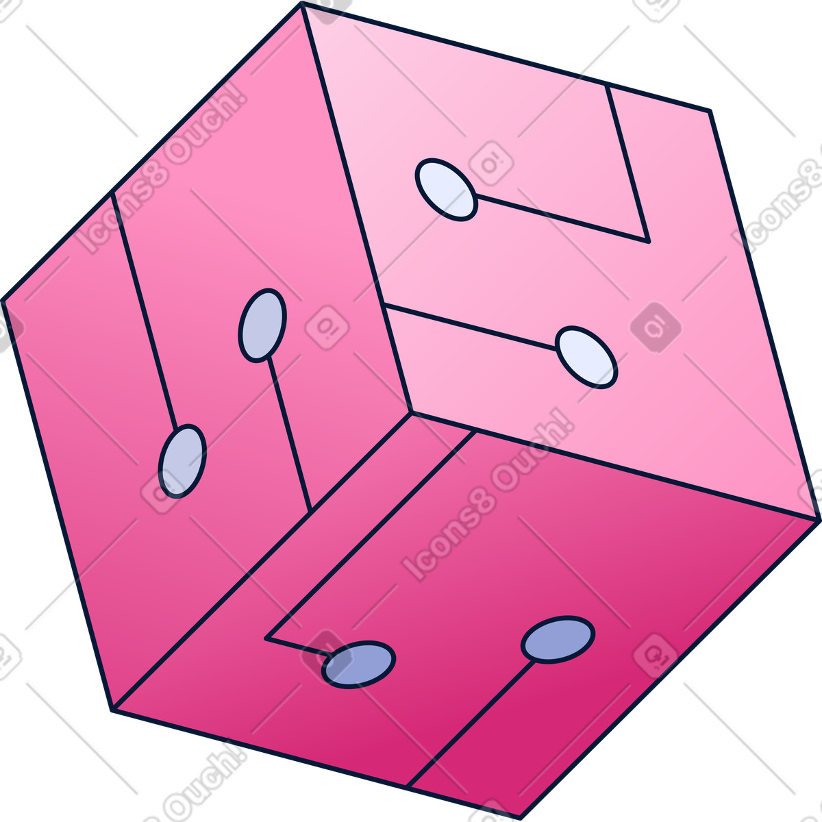 Illustration Cube symbolisant la technologie dans le style Neat à télécharger aux formats PNG, SVG