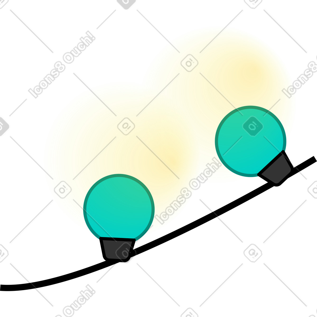 Holiday lights illustration clipart showcasing festive illumination in PNG SVG