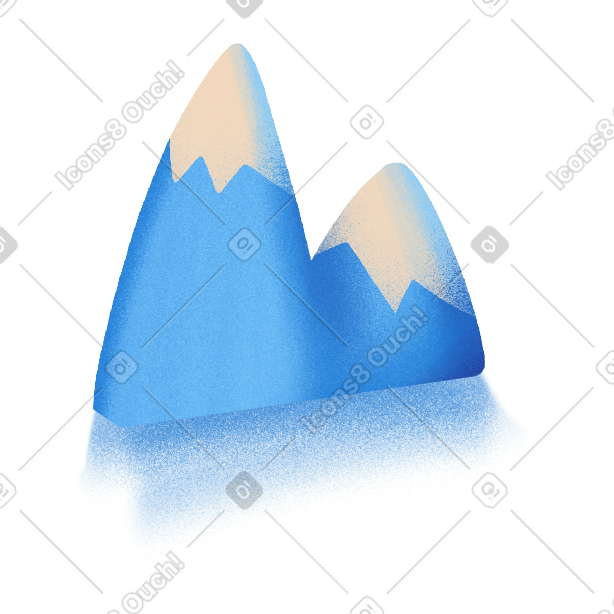 Gleam 스타일의 Blue mountains with snow 일러스트레이션 PNG, SVG 다운로드