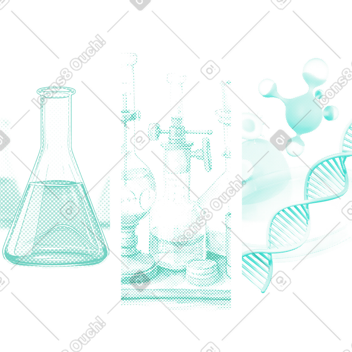 Background biotecnologico illustrazione in stile Halftone scarica in PNG, SVG