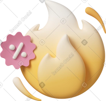 Fire icon and percent sign PNG, SVG