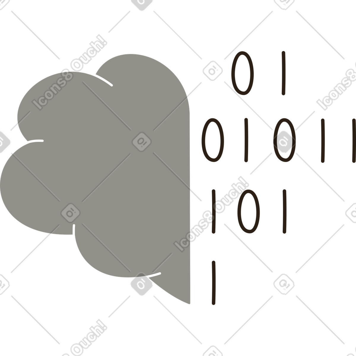 Heart code illustration in Plain style download in PNG, SVG