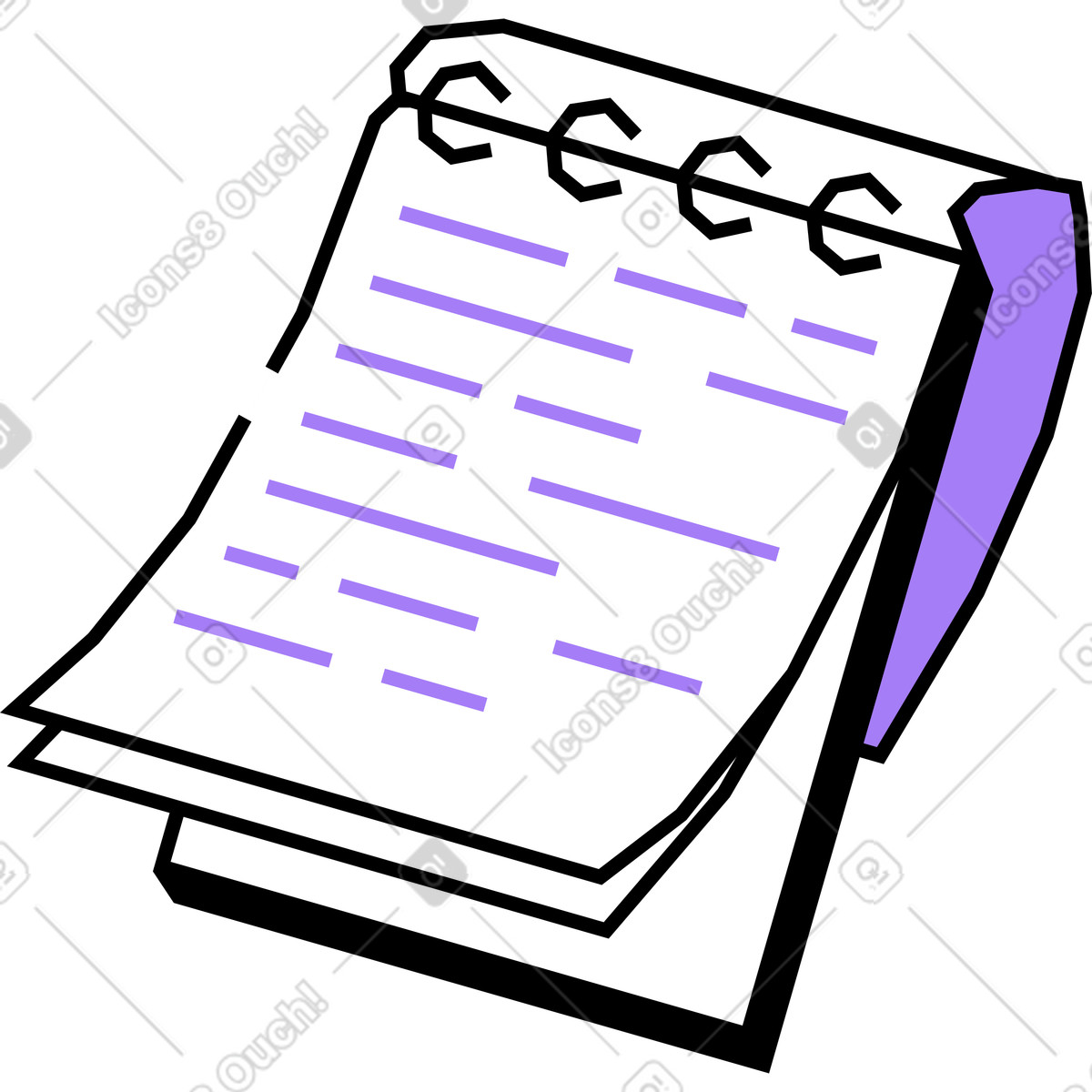 Иллюстрация Открыть блокнот в стиле Amethyst — скачать в форматах PNG, SVG