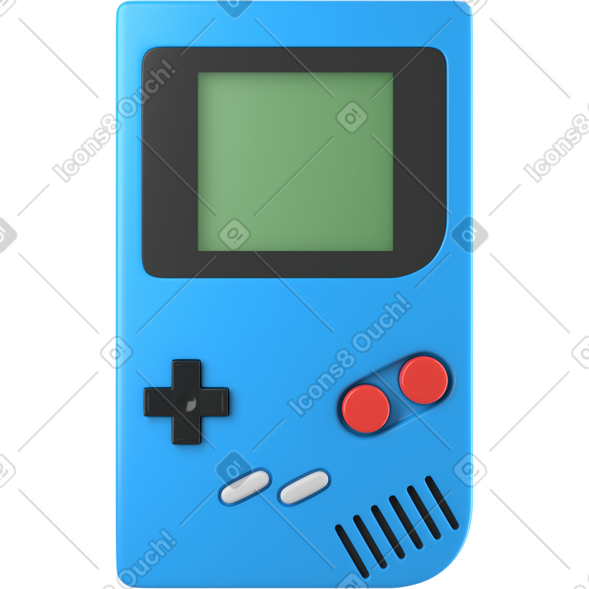 Game boy front view illustration in 3D Business style download in PNG, SVG