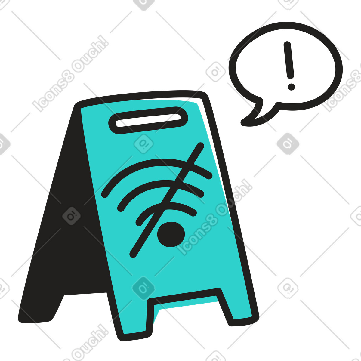 Nessuna connessione internet o wi-fi illustrazione in stile Little scarica in PNG, SVG