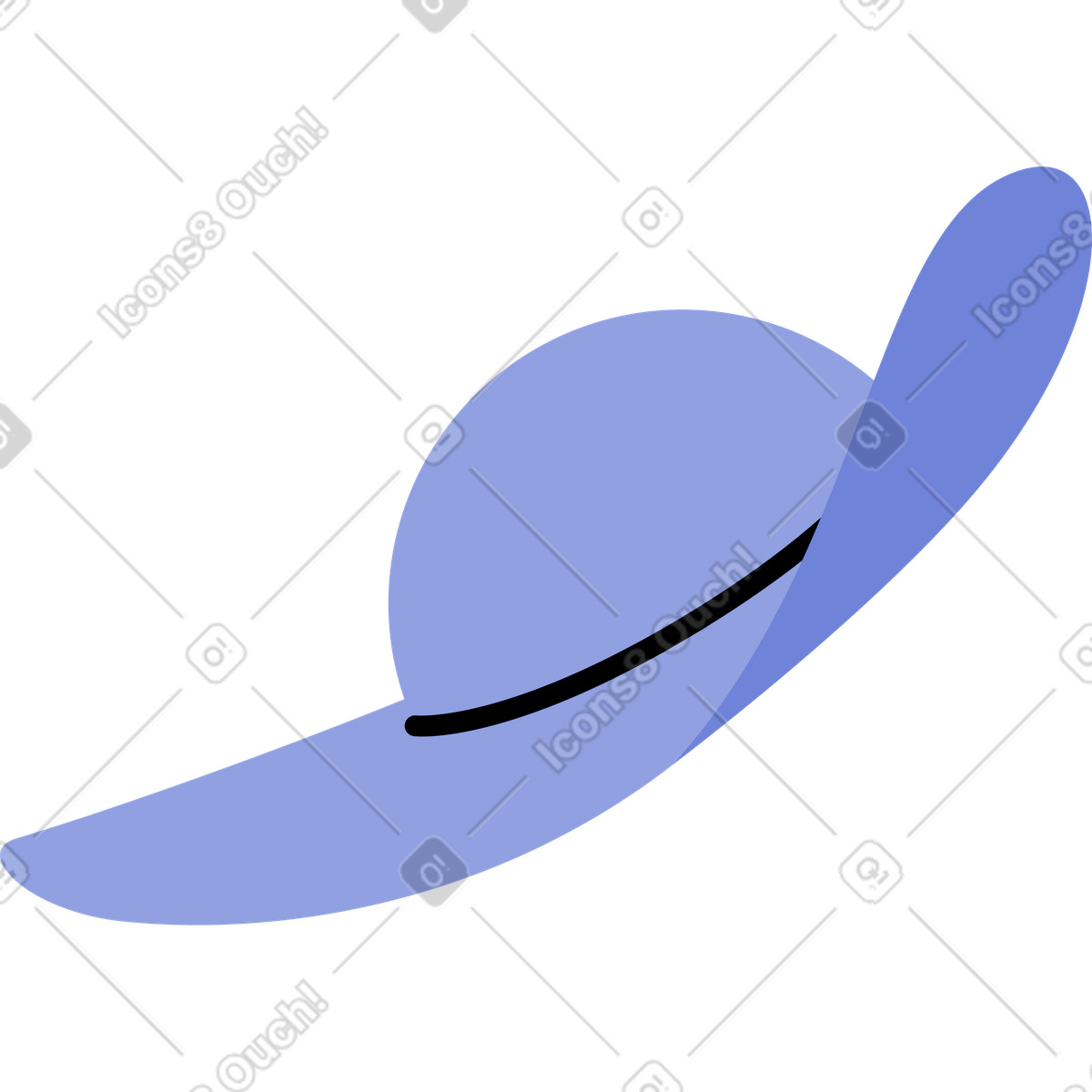 Cappello da signora illustrazione in stile Juicy scarica in PNG, SVG