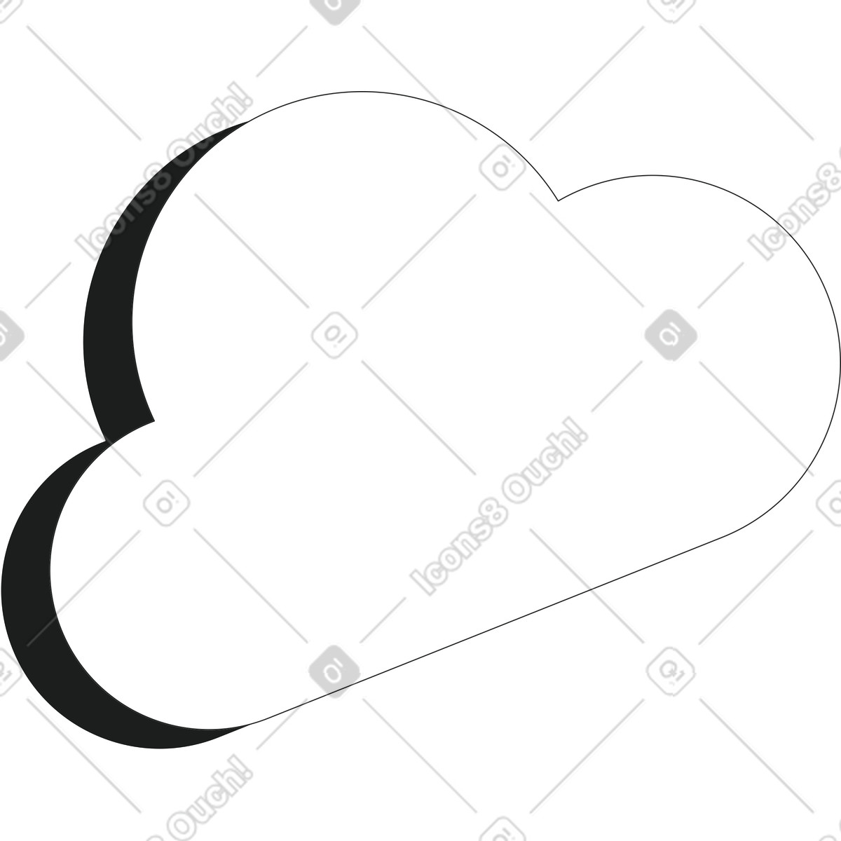 Cloud illustration in Strict style download in PNG, SVG