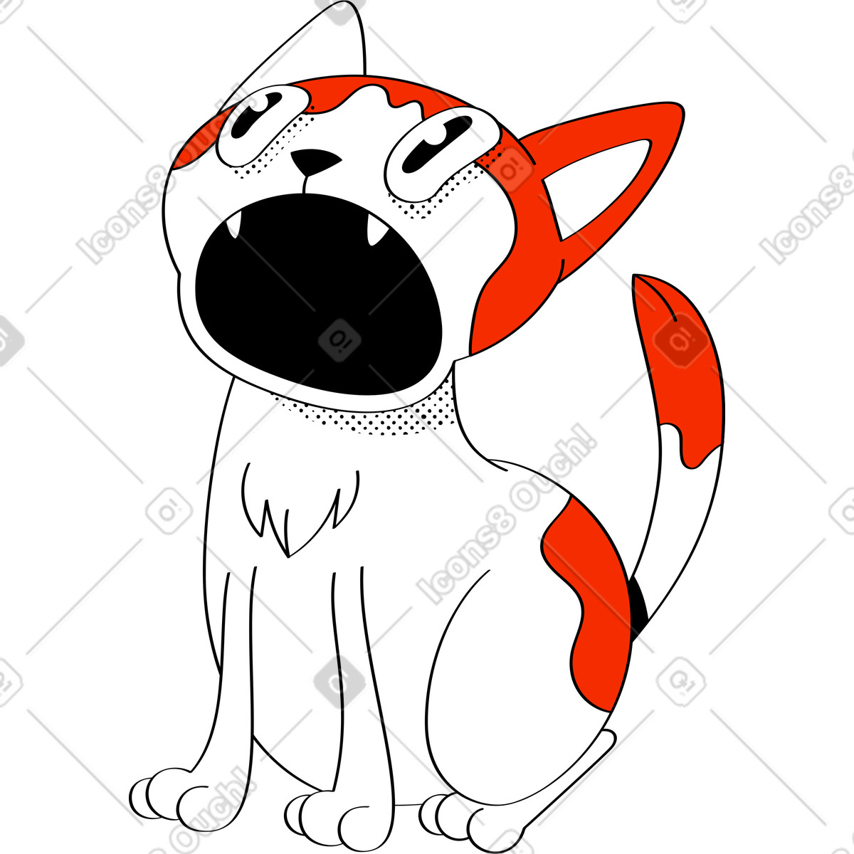 Ilustração de Gato em no estilo Looney para baixar em PNG, SVG