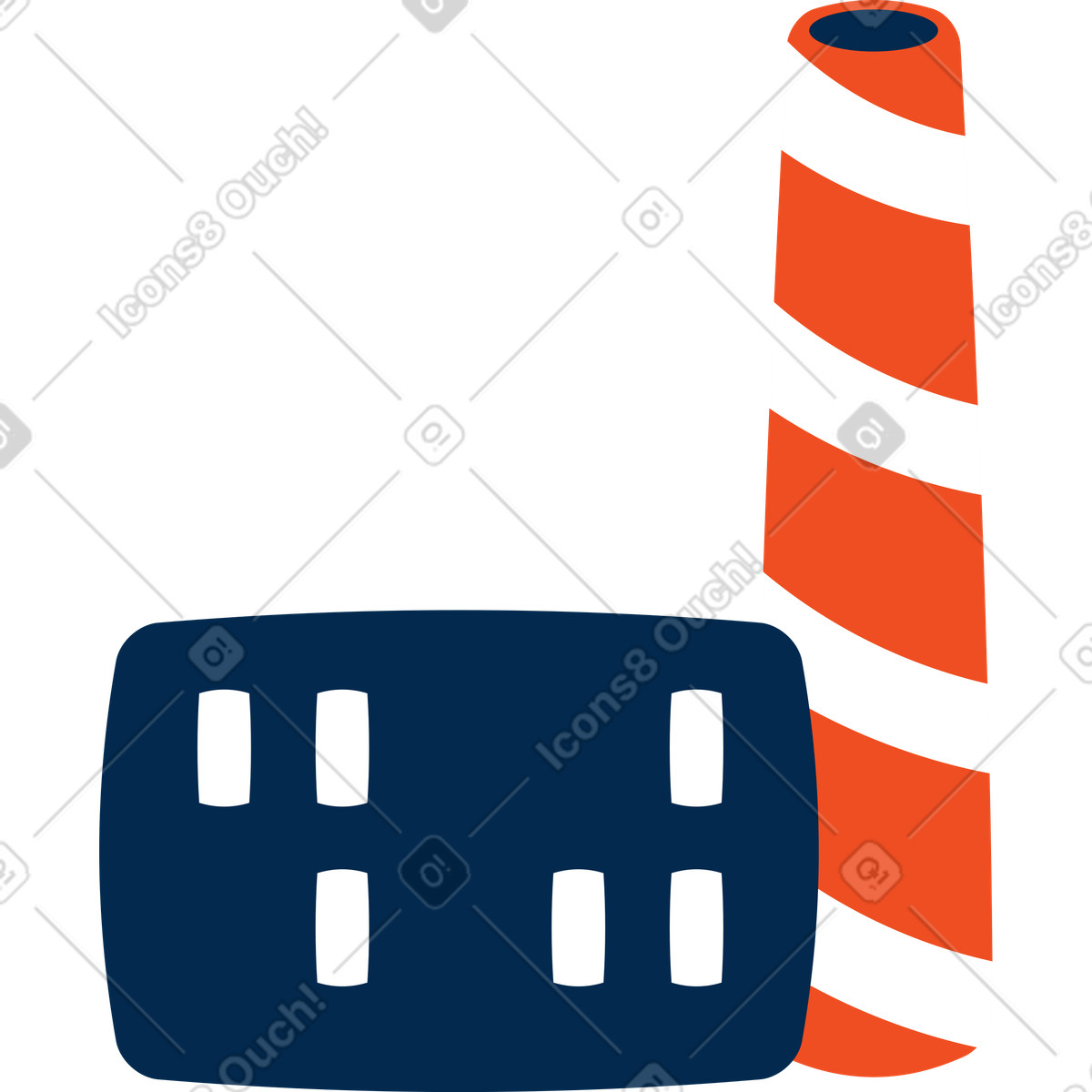 Fabrikgebäude-Illustration im Flame-Stil als Download in PNG, SVG